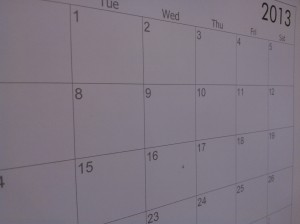 photo of calendar page