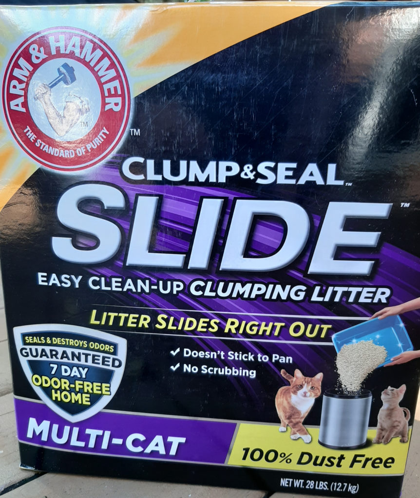 Slide cat litter